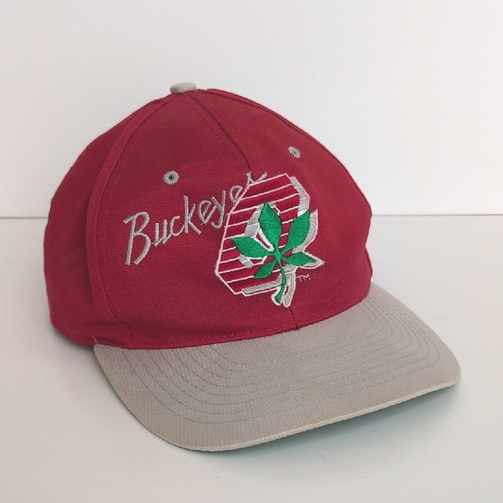 Ohio State Buckeyes Nutmeg Logo Hat - Red & Gray Strapback‎ Cap